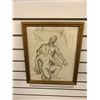 Image 1 : Frank Molnar Canadian (1936-2020) - framed nude pencil sketch drawing Art School 1959 - child & chai