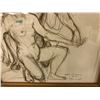 Image 2 : Frank Molnar Canadian (1936-2020) - framed nude pencil sketch drawing Art School 1959 - child & chai