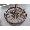 Image 1 : Antique wooden wagon wheel approx. 4 1/2ft diameter