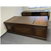 Image 1 : Executive burl paneled office desk w/ matching credenza