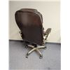 Image 2 : Brown leather executive office chair (few scuffs & worn marks present)