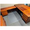 Image 2 : Three pc. executive office desk set - desk w/ runoff & matching 2 drawer lateral filing cabinet