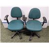 Image 1 : Pair of green upholstered office chairs