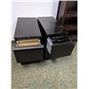 Image 2 : Two black metal filing cabinets & 6ft tall wooden bookshelf