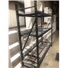 Image 2 : Metal shelf racking unit black w/ 3 adjustable mesh deck shelves - approx. 7ft across x 2ft wide x 7