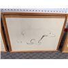 Image 4 : Group of 3 framed pencil sketch drawings - believed to be Swedish artist - Pelican/ Lion/ Polar Bear