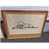 Image 5 : Group of 3 framed pencil sketch drawings - believed to be Swedish artist - Pelican/ Lion/ Polar Bear