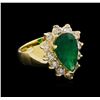 Image 1 : 14KT Yellow Gold 2.48 ctw Emerald and Diamond Ring