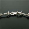 Image 6 : 18K White Gold 1.65 ctw Diamond Flower Cluster Twisted Wire Link Tennis Bracelet