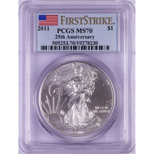 2011 $1 American Silver Eagle Coin PCGS MS70 First Strike