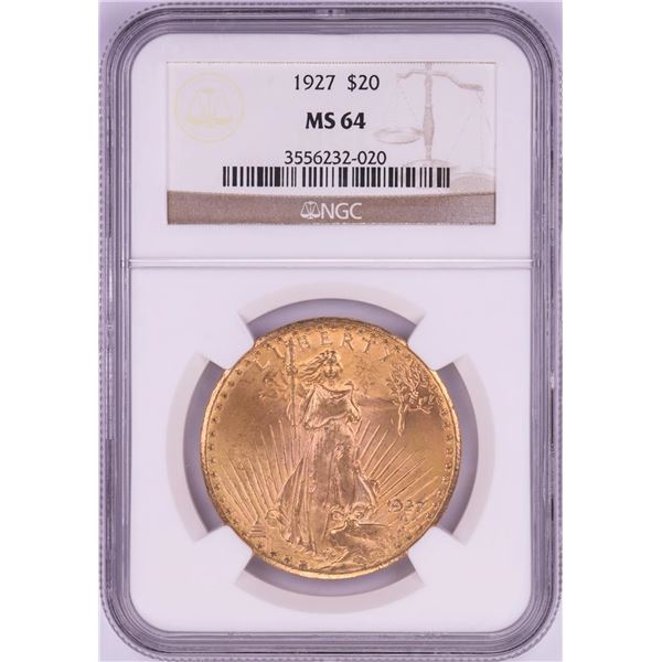 1927 $20 St. Gaudens Double Eagle Gold Coin NGC MS64