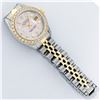 Image 5 : Rolex Ladies Two Tone 18K Gold Bezel Pink MOP Baguette Diamond Datejust Wristwatch