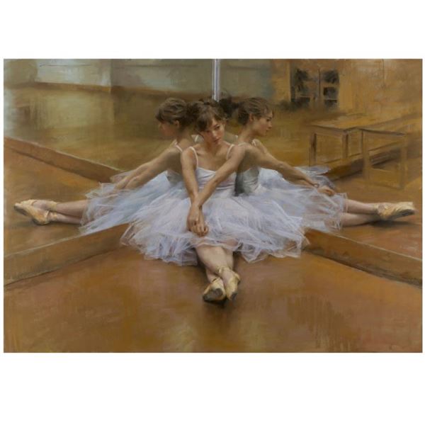 Vicente Romero "Taking A Break" Limited Edition Giclee On Canvas