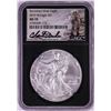 Image 1 : 2019-W Burnished $1 American Silver Eagle Coin NGC MS70 Charlie Duke Signed