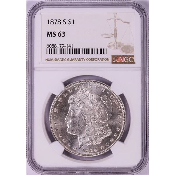 1878-S $1 Morgan Silver Dollar Coin NGC MS63