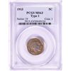 Image 1 : 1913 Type 1 Buffalo Nickel Coin PCGS MS63