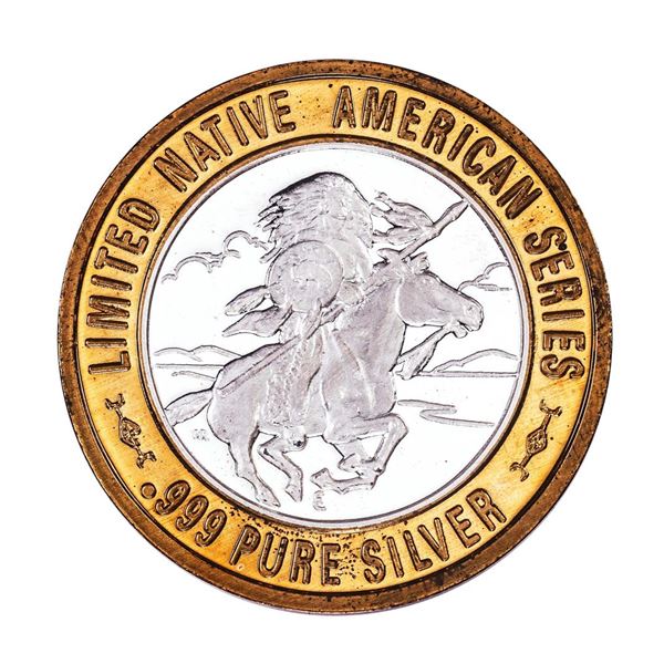 .999 Silver Chief Medicine Crow $10 Casino Limited Native American Series Gaming Token