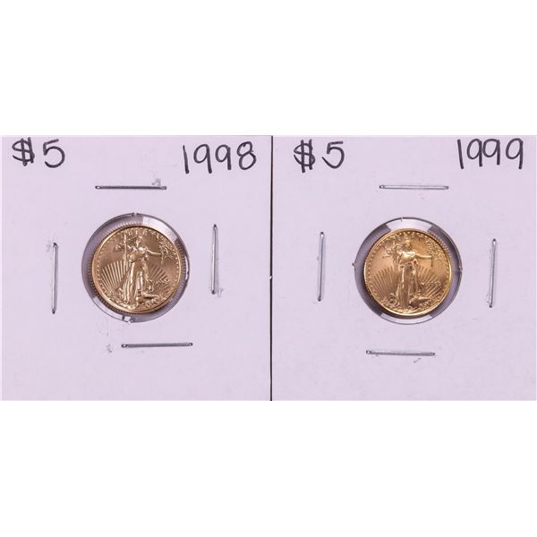 Lot of 1998-1999 $5 American Gold Eagle Coins
