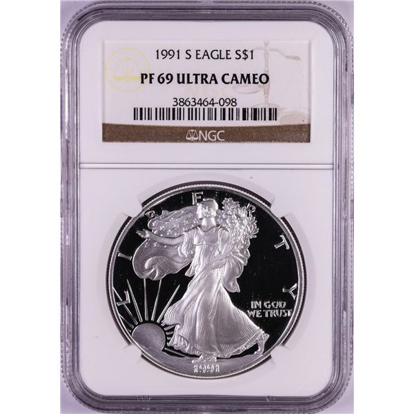 1991-S $1 American Silver Eagle Coin NGC PF69 Ultra Cameo