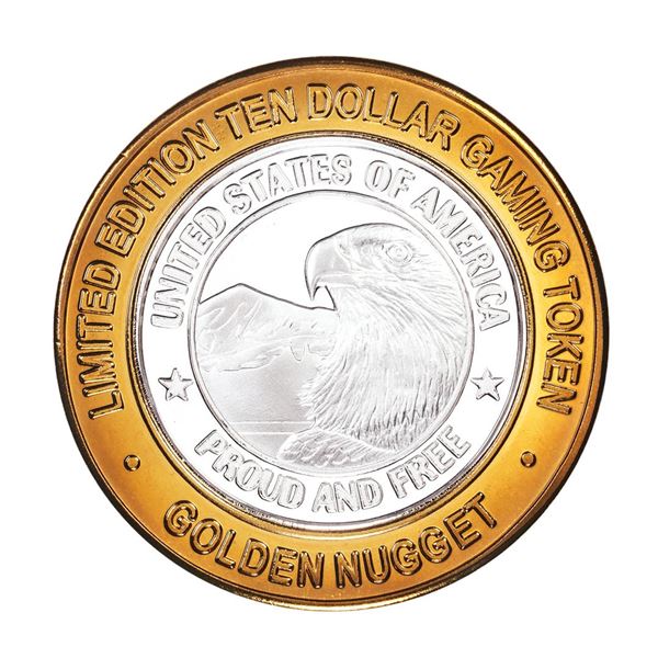 .999 Silver Golden Nugget Las Vegas, Nevada $10 Casino Limited Edition Gaming Token