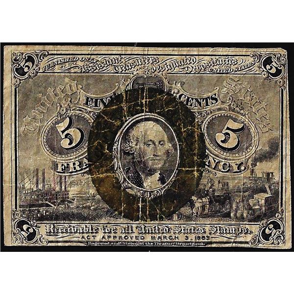 March 3, 1863 Second Issue Five Cents Fractional Currency Note