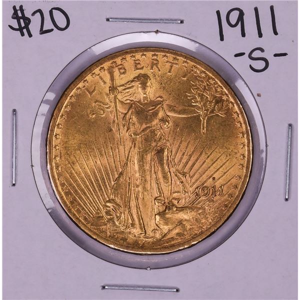 1911-S $20 St. Gaudens Double Eagle Gold Coin