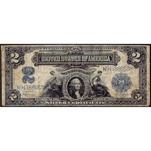 1899 $2 Mini-Porthole Silver Certificate Note