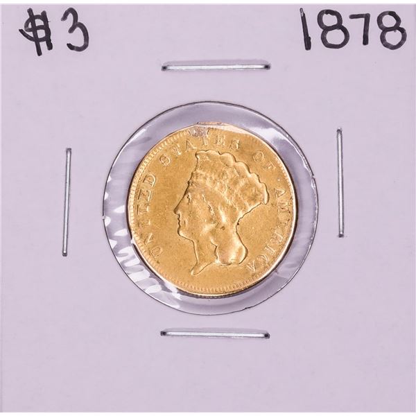 1878 $3 Indian Princess Head Gold Coin