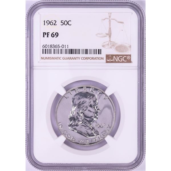 1962 Proof Franklin Half Dollar Coin NGC PF69