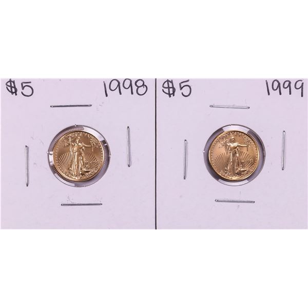 Lot of 1998-1999 $5 American Gold Eagle Coins