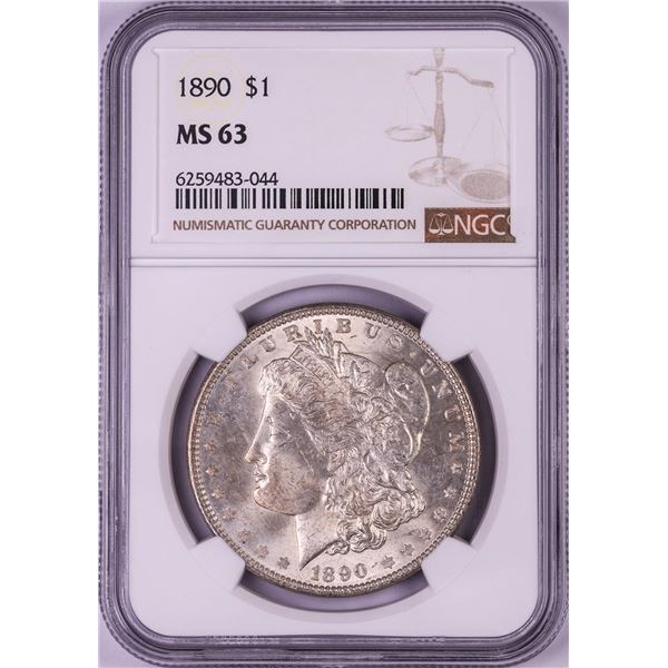 1890 $1 Morgan Silver Dollar Coin NGC MS63