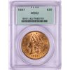 Image 1 : 1897 $20 Liberty Head Double Eagle Gold Coin PCGS MS62 Old Green Holder
