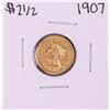 Image 1 : 1907 $2 1/2 Liberty Head Quarter Eagle Gold Coin