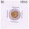 Image 1 : 1853 Type 1 $1 Liberty Head Gold Dollar Coin