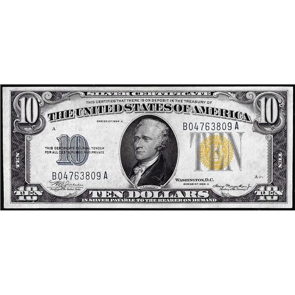 1934A $10 North Africa WWII Emergency Issue Silver Certificate Note