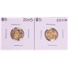 Image 1 : Lot of 2015-2016 $5 American Gold Eagle Coins