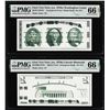 Image 1 : Set of Giori Test Note Washington & Lincoln Memorial PMG Gem Uncirculated 66EPQ