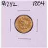 Image 1 : 1854 $2 1/2 Liberty Head Quarter Eagle Gold Coin