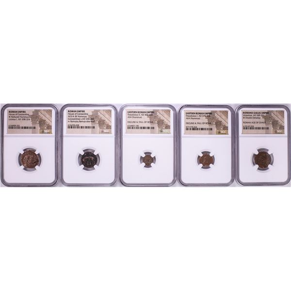 Lot of (5) Ancient Roman Empire Coins NGC Certified