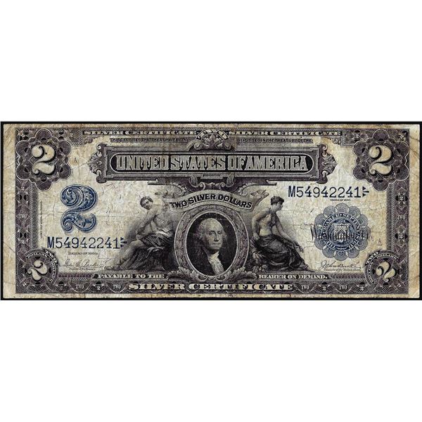 1899 $2 Mini-Porthole Silver Certificate Note