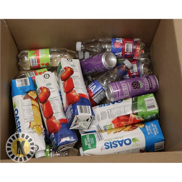 BOX OF ASSORTED WATER & JUICE