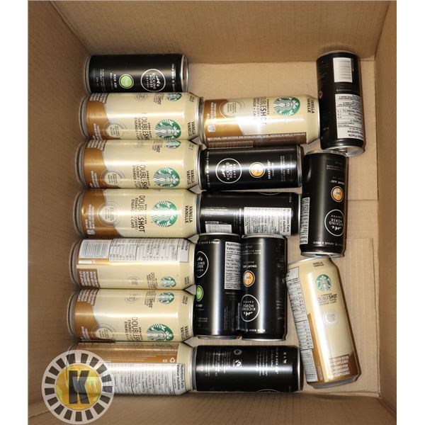 BOX OF ASSORTED COFFEE/ENERGY DRINKS