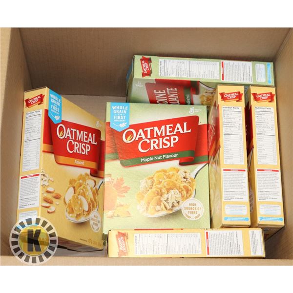 BOX OF ASSORTED OATMEAL CRISP CEREAL