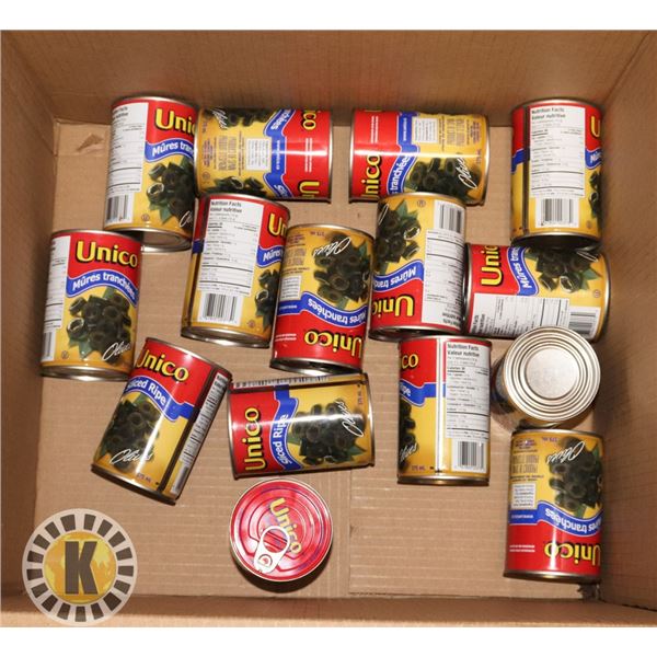 BOX OF SLICED OLIVES