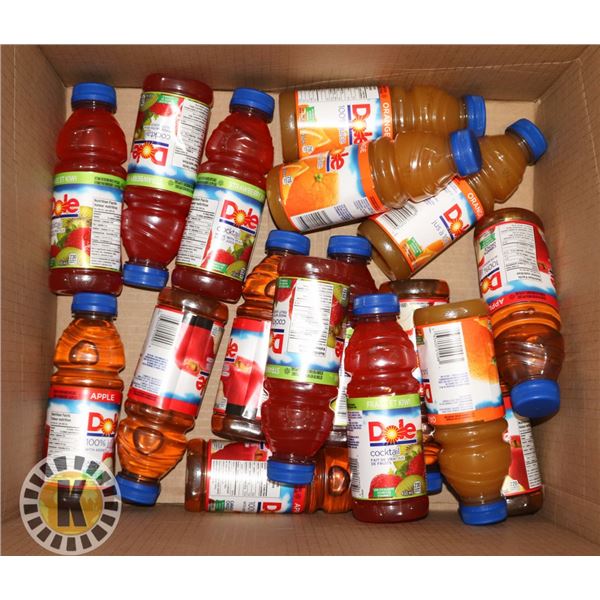 BOX OF ASSORTED DOLE FRUIT JUICE