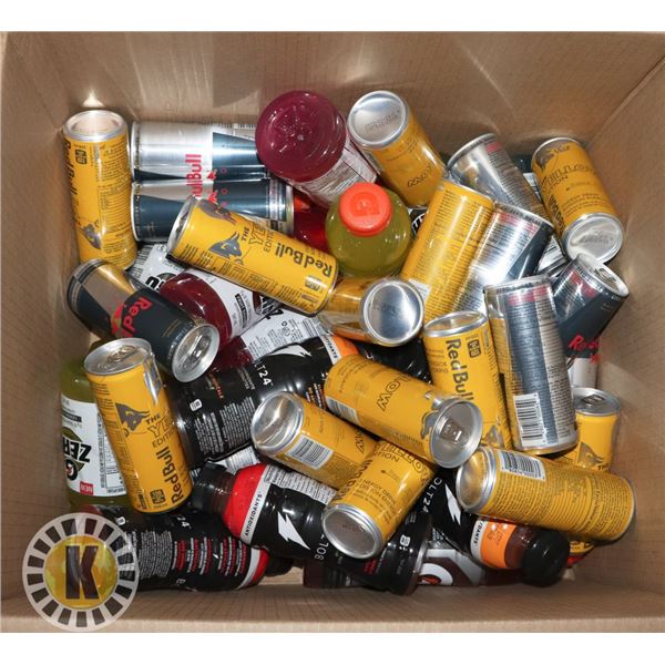 BOX OF ASSORTED ENERGY DRINKS