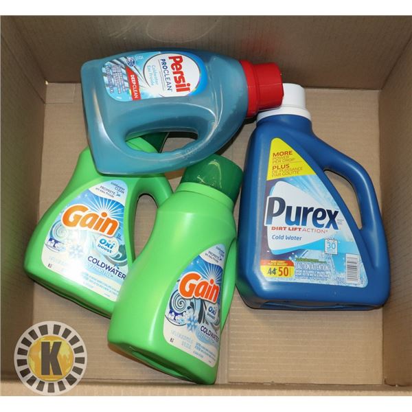 BOX OF ASSORTED DETERGENT