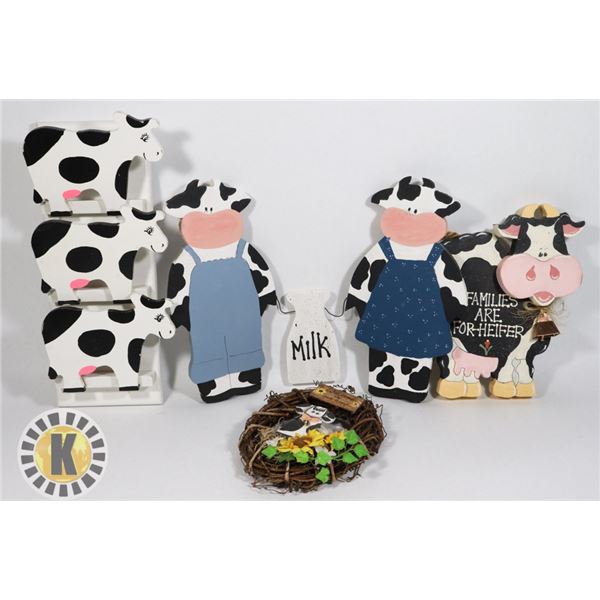 4 COW THEMED WALL ART