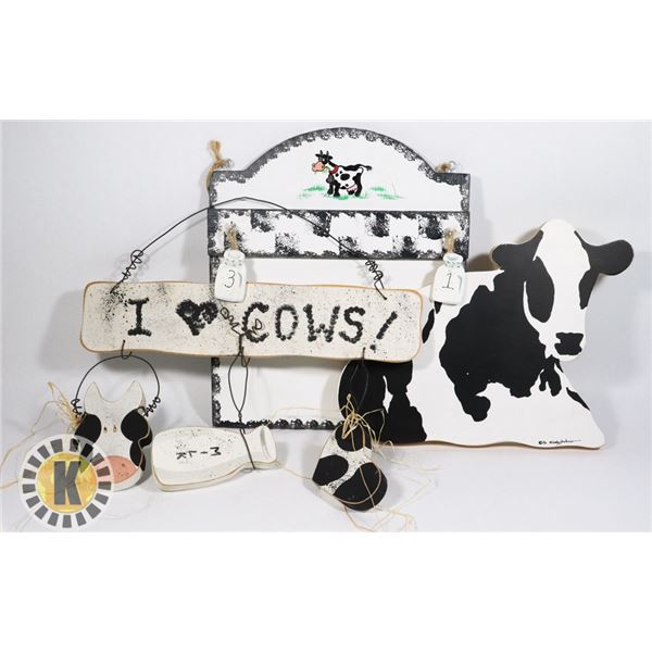 3 COW THEMED WALL ART