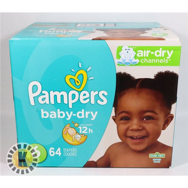 BOX OF PAMPERS SIZE 6 DIAPERS